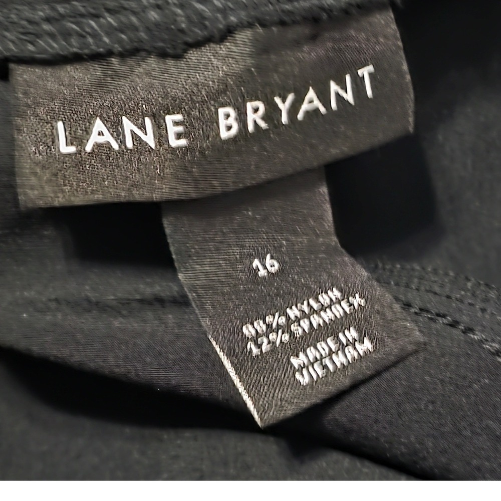 Lane Bryant Black Blend Pull On Tapered Pants Womens 16 High Rise Zip Pocket B2 - Picture 6 of 8